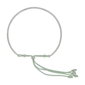 Estella Bartlett Silver Bangle Live As You Dream With Love Green Cord