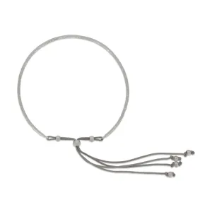 Estella Bartlett Silver Bangle Live As You Dream With Love Grey Cord