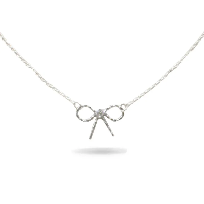 Estella Bartlett Silver Necklace Little Ella Silver Plated Bow Girls Jewellery