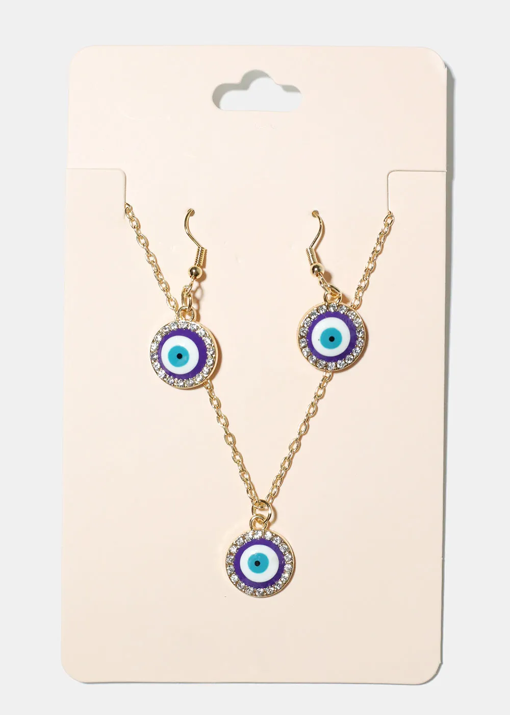 Evil Eye & Necklace Earring Set