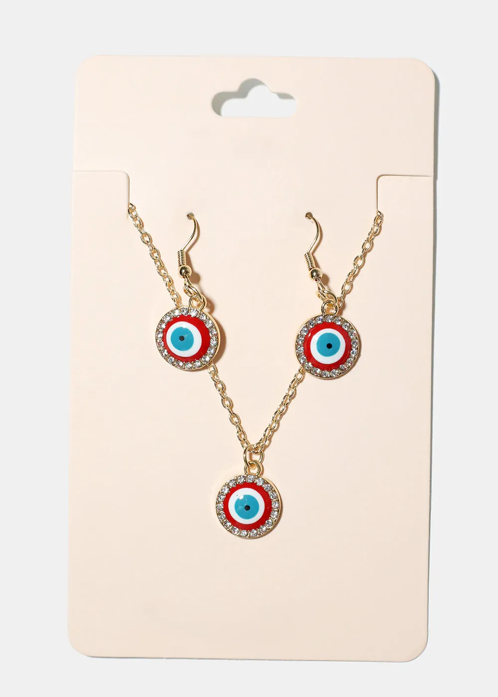 Evil Eye & Necklace Earring Set