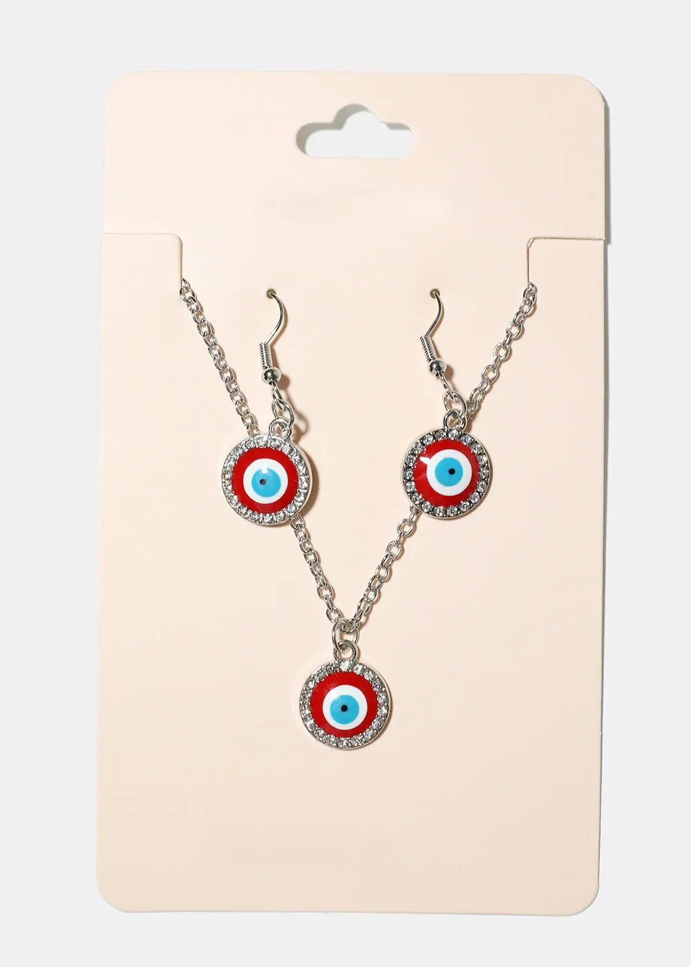 Evil Eye & Necklace Earring Set