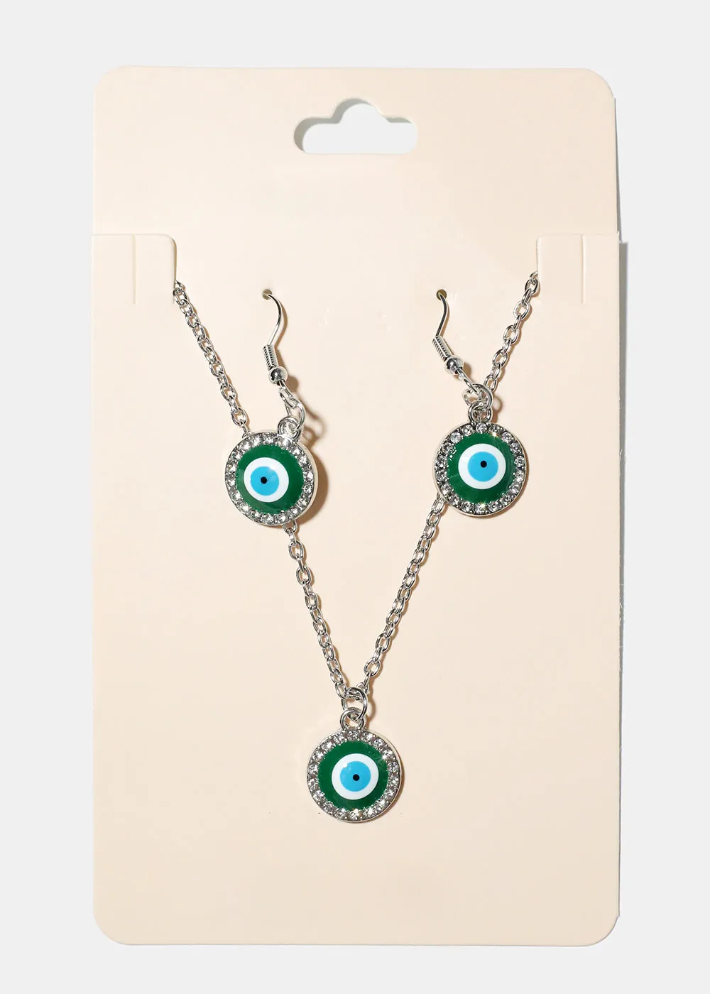 Evil Eye & Necklace Earring Set