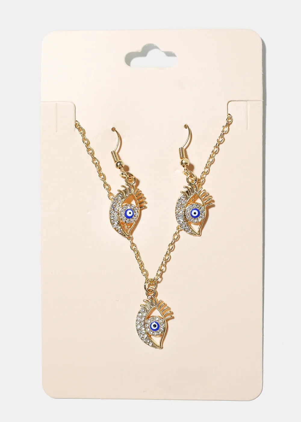 Evil Eye Necklace & Earring Set