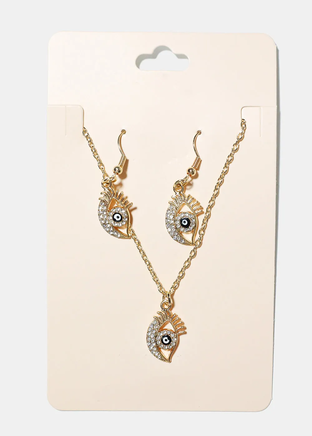 Evil Eye Necklace & Earring Set