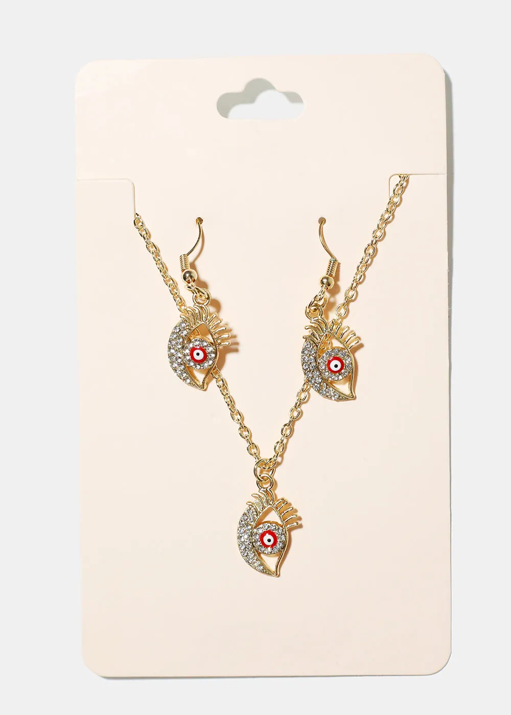 Evil Eye Necklace & Earring Set