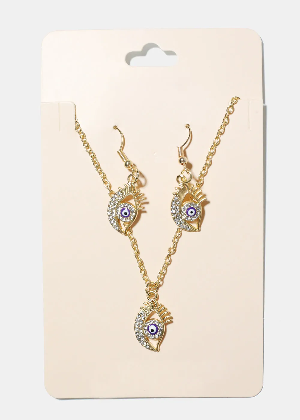 Evil Eye Necklace & Earring Set