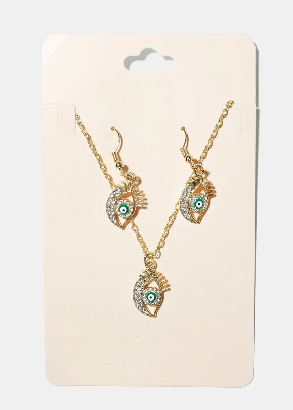 Evil Eye Necklace & Earring Set