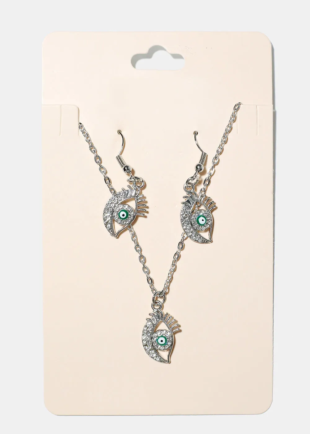 Evil Eye Necklace & Earring Set