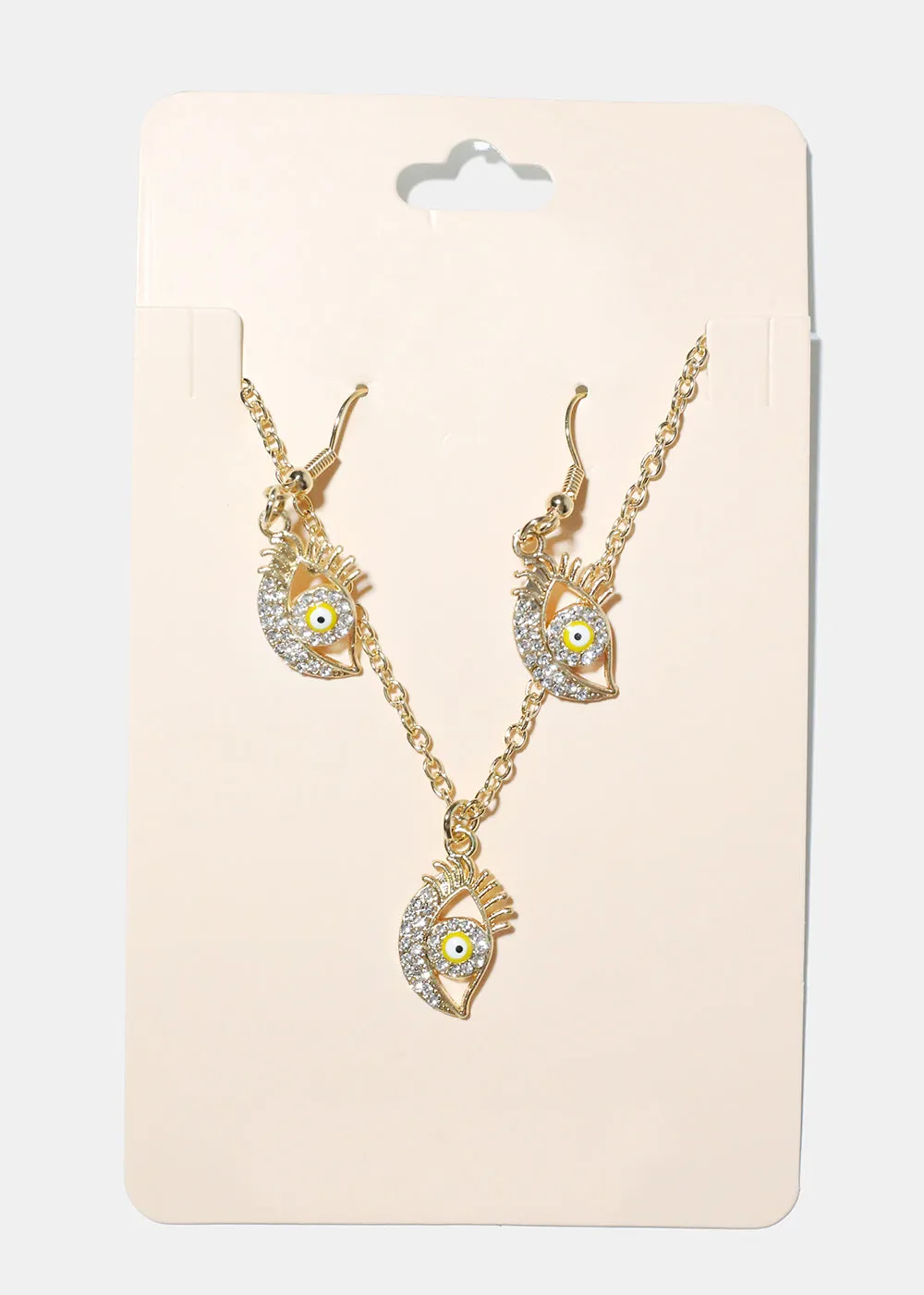 Evil Eye Necklace & Earring Set
