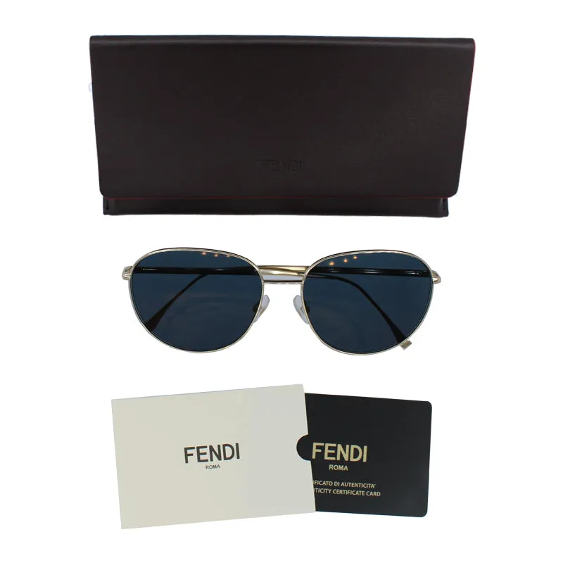 Fendi Blue Lens Gold Tone Women's Sunglasses 0379/G/S