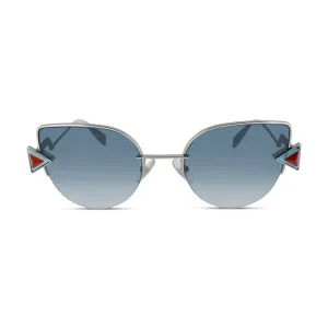 Fendi Cat Eye Silver Blue Gradient Sunglasses FF0242 (No Case)