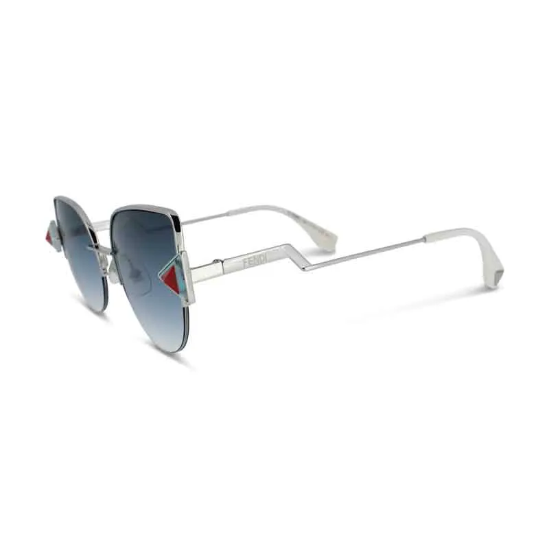Fendi Cat Eye Silver Blue Gradient Sunglasses FF0242 (No Case)