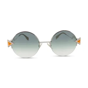 Fendi Silver Green Gradient Round Sunglasses FF0243S (No Case)