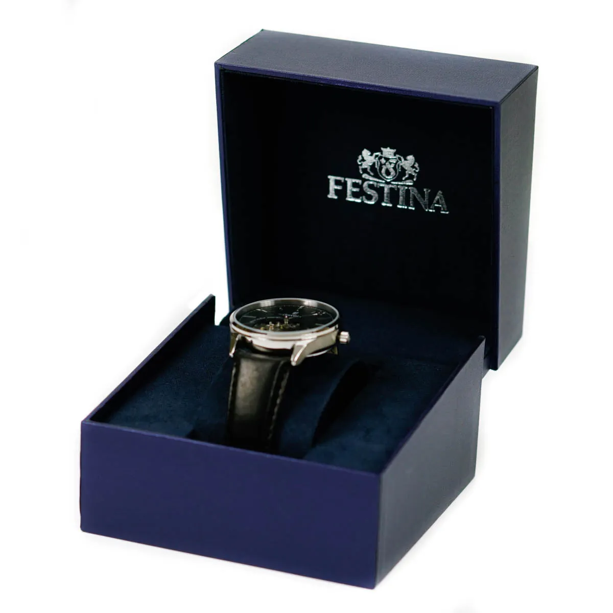Festina Men's Automatic Watch With Black Leather Strap F6846-4