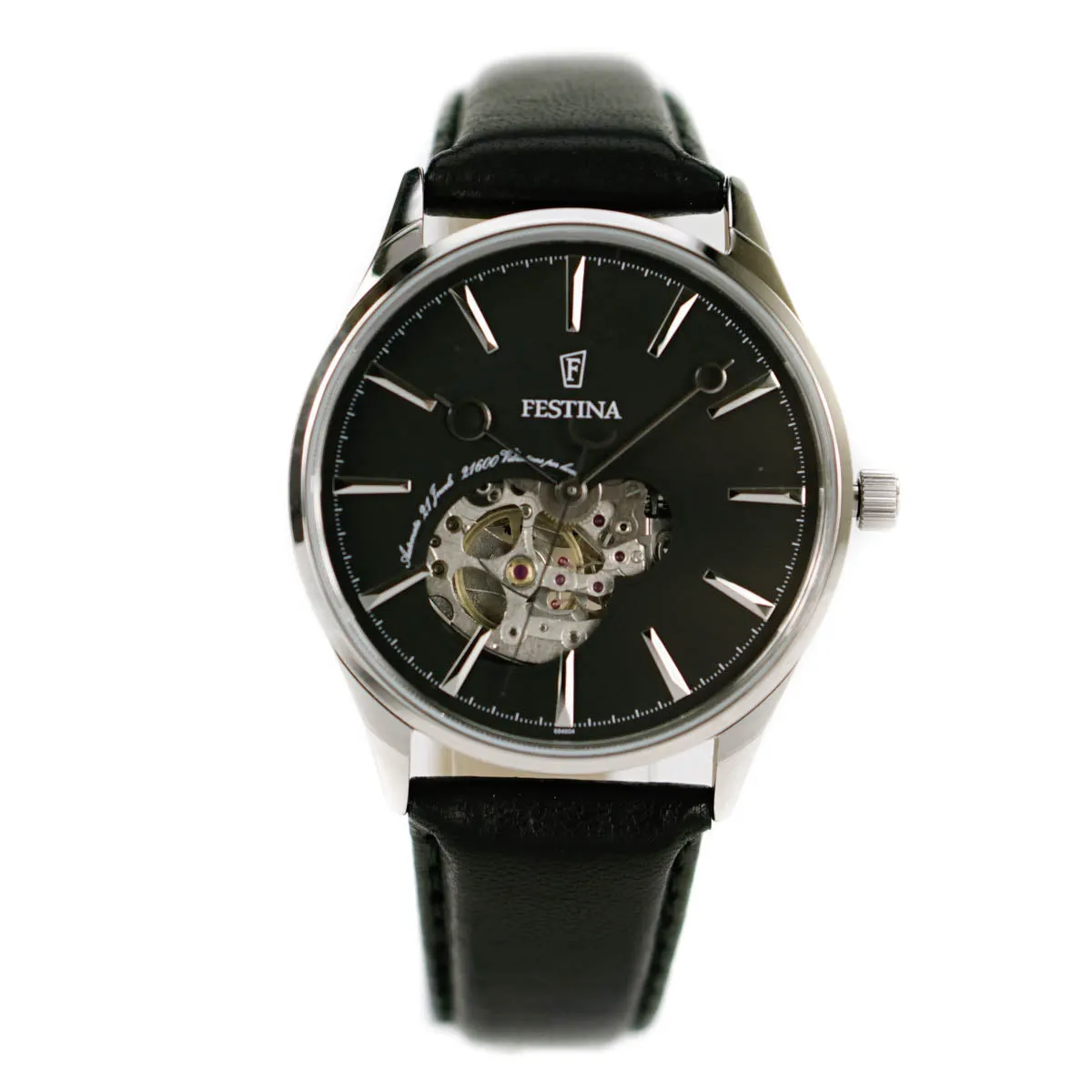 Festina Men's Automatic Watch With Black Leather Strap F6846-4