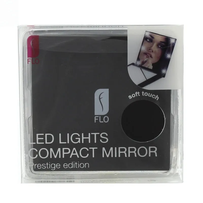 FLO LED Lights Compact Makeup Mirror Black