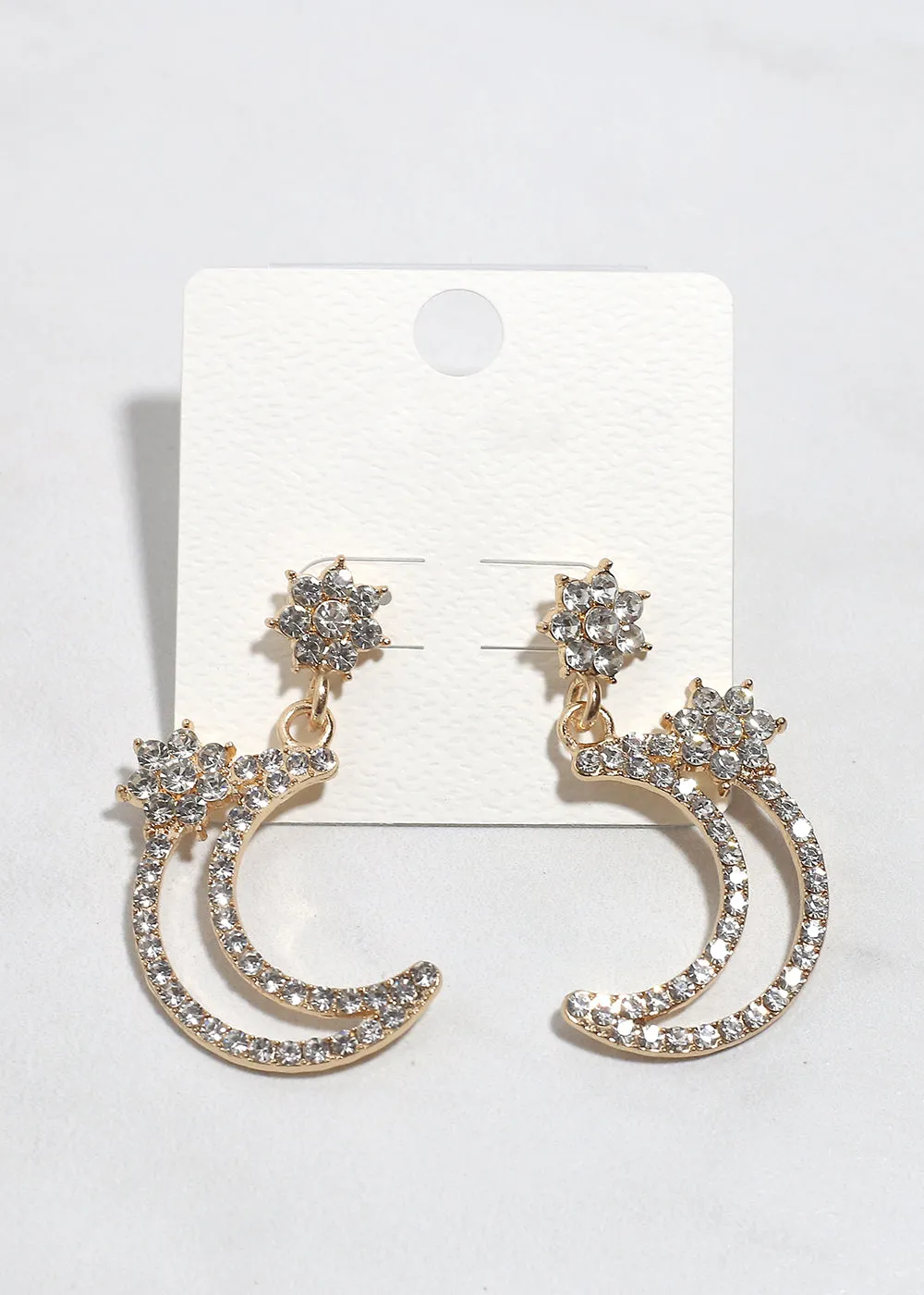 Floral Moon Earrings