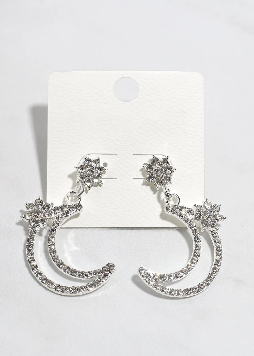 Floral Moon Earrings