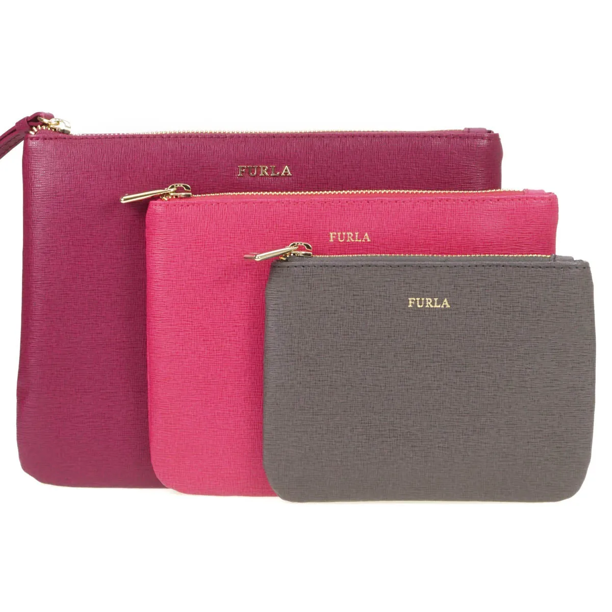 Furla Bags Leather Clutch Bag & Purse Set Of 3