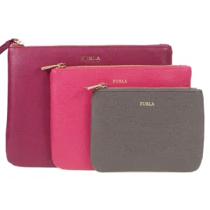 Furla Bags Leather Clutch Bag & Purse Set Of 3