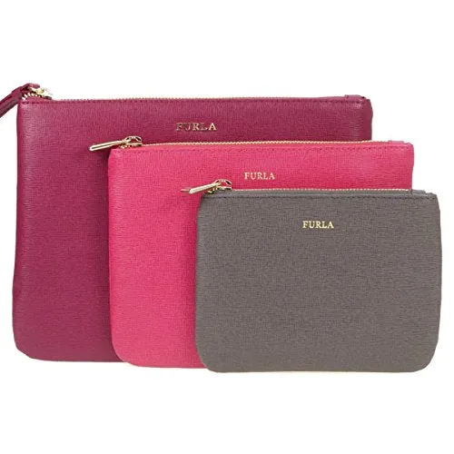 Furla Bags Leather Clutch Bag & Purse Set Of 3