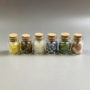 Gemstone Crystal Wishing Bottle Set of Six 5mls - Set 1