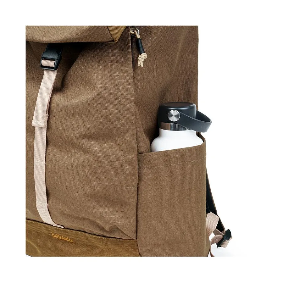 HELLOLULU Saro Utility Flap Backpack Mtan Khaki