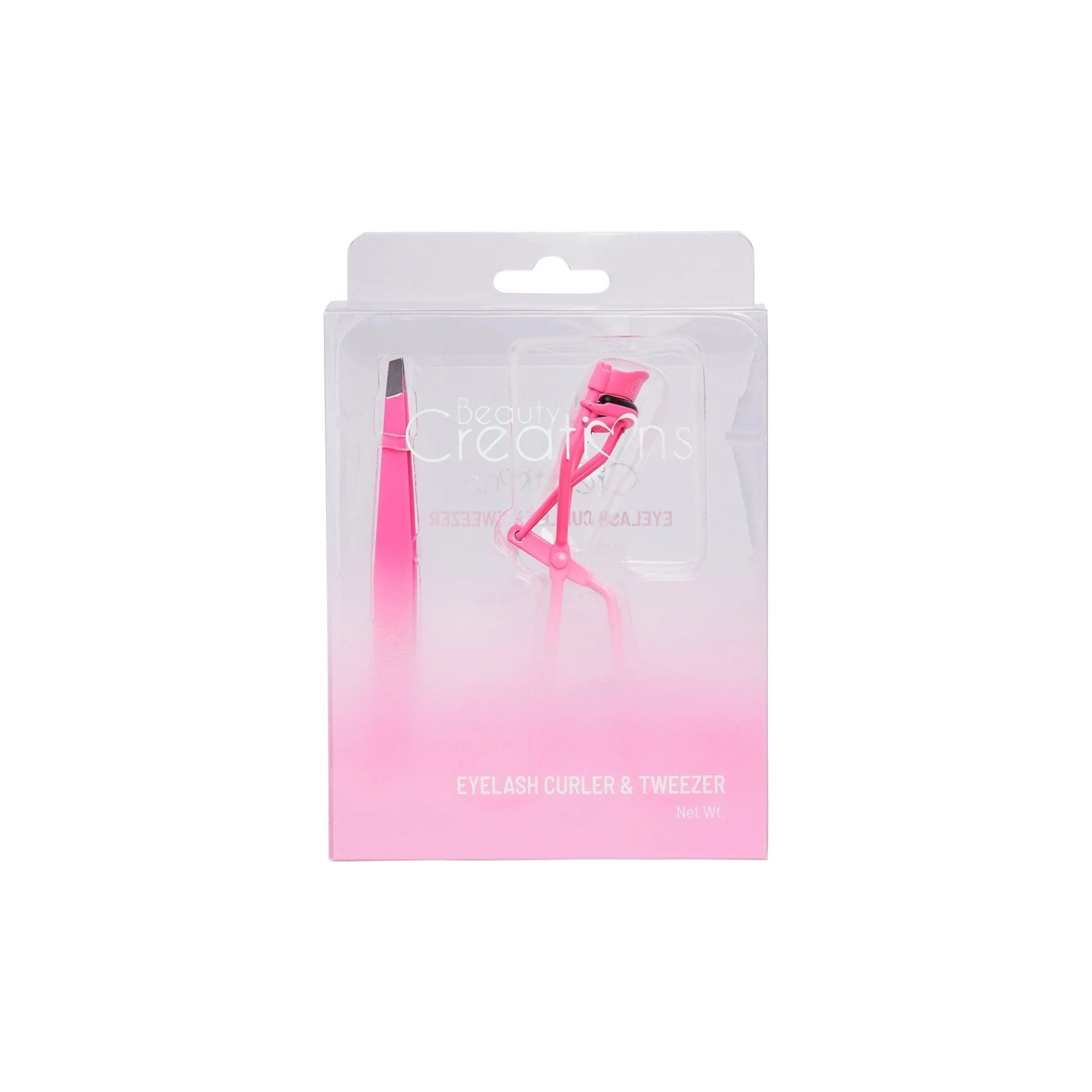 Hot Pink Eyelash Curler and Tweezer Set Beauty Creations