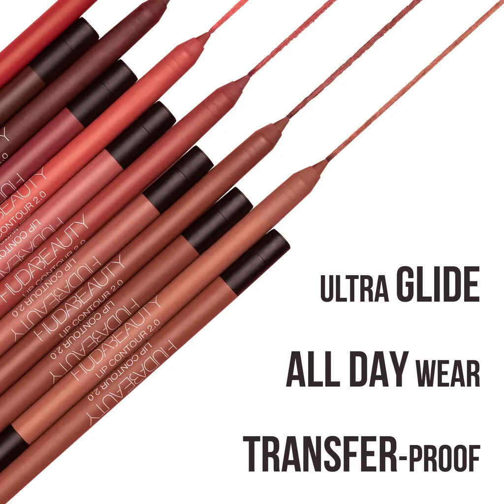 Huda Beauty Lip Liner Lip Contour 2.0 Automatic Matte Lip Pencil (Warm Brown)