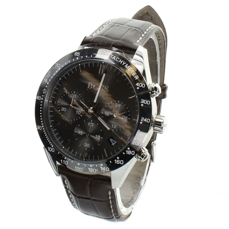 Hugo Boss Chronograph Mens Watch Brown Leather Talent 1513598