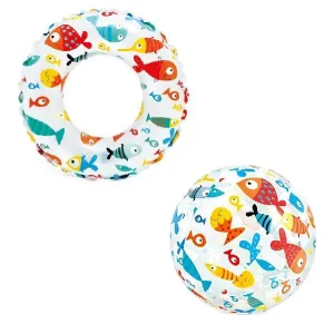 Intex Swim Ring & Beach Ball Inflatable Swimming Pool Toy Fish