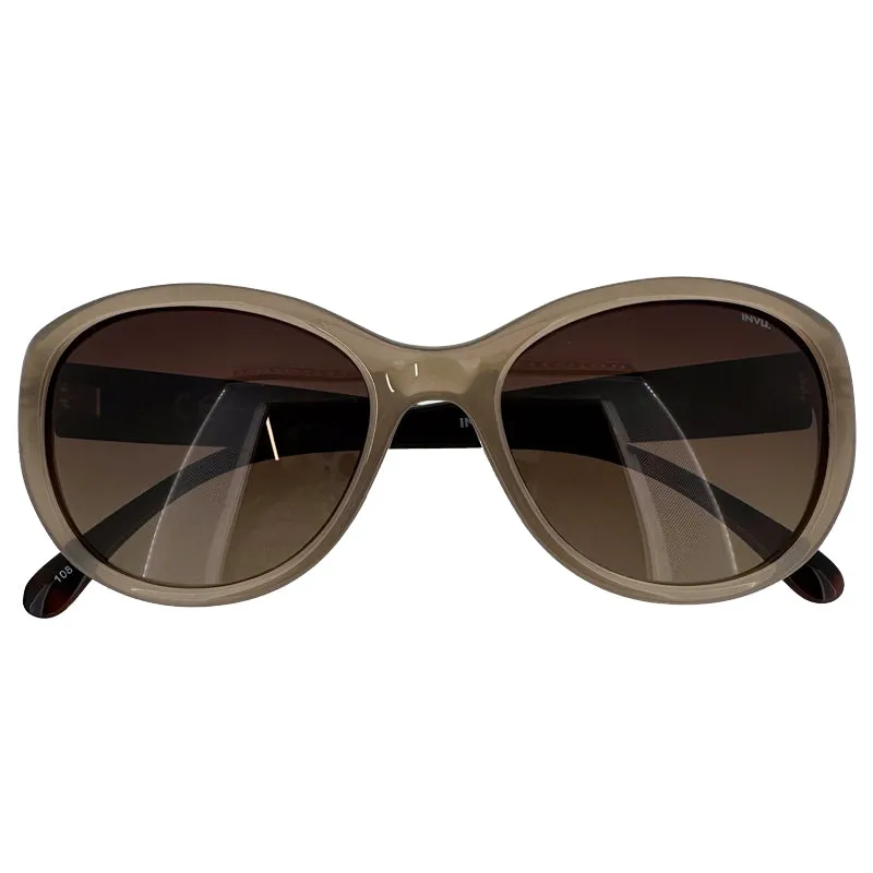 Invu Unisex Sunglasses Beige/Demi Gradient Brown B2509C Ladies Sunglasses