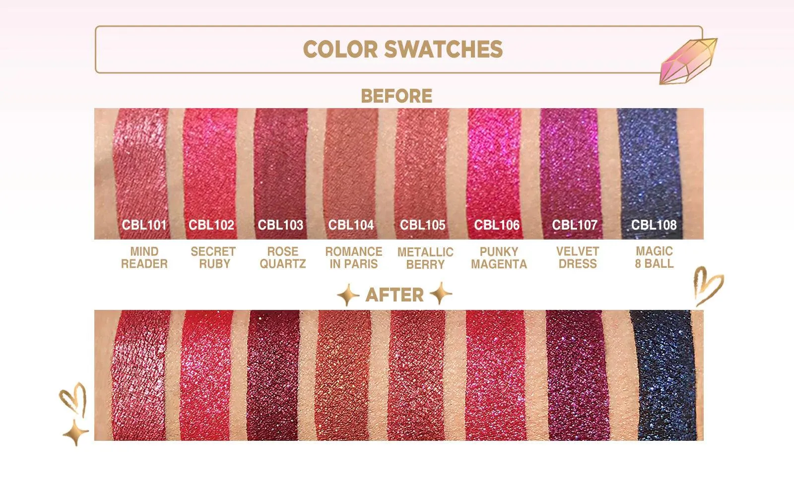 J.Cat Beauty Crystal Burst Liquid Lipstick (Cbl103 Rose Quartz)