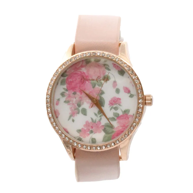 Jessica Carlyle Rose Gold Floral Watch & 4 Extra Straps (Blemished Box)
