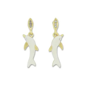 Khloelle White Dolphin Earings LC0070828
