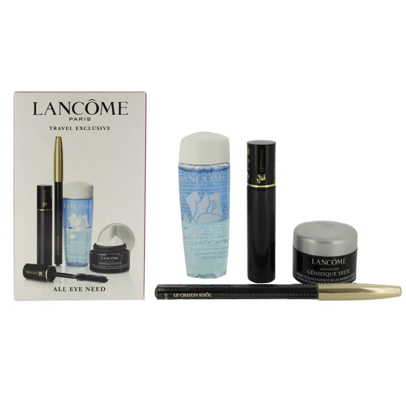 Lancome Hypnose Black Mascara Eyeliner Eye Cream Set (Blemished Box)