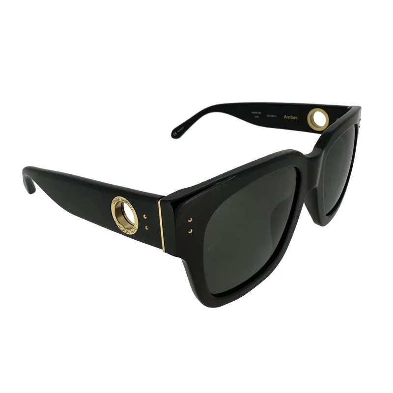 Linda Farrow Amber D-Frame Black Women's Sunglasses 6225/LFL1001C1SUN