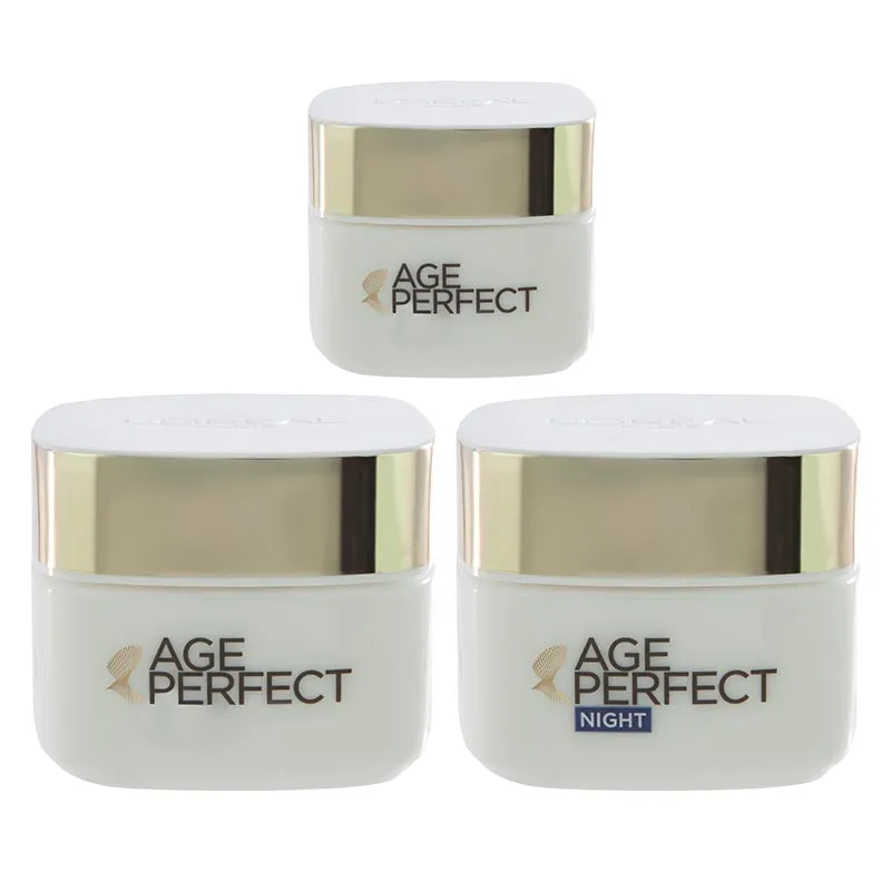 L'Oreal Age Perfect Day Night Eye Cream Skincare Set (Blemished Box)