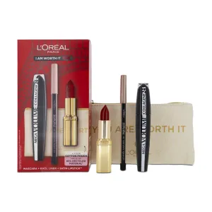 L'Oreal I Am Worth It Black Mascara Make Up Set 24H (Blemished Box)
