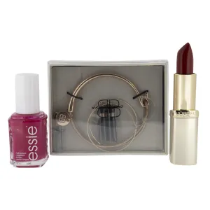L'Oreal Lipstick 335 Carmin Rose Gold Bracelet & Earring Set
