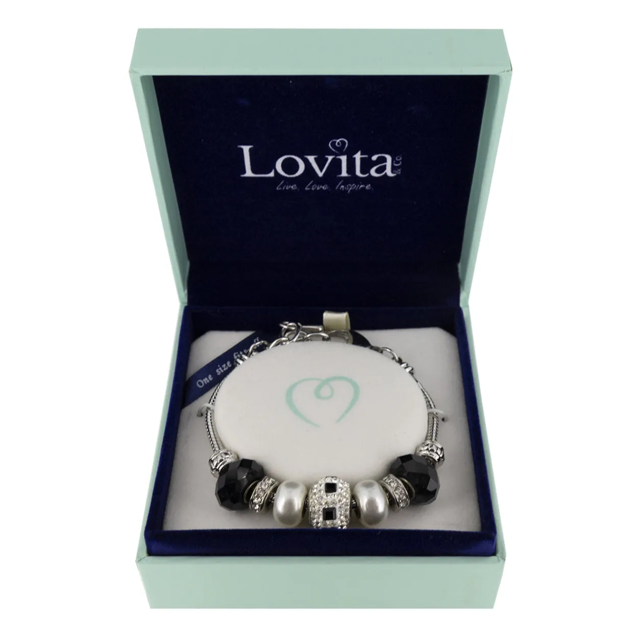 Lovita Charm Bracelet Black And Silver (Ex Display)