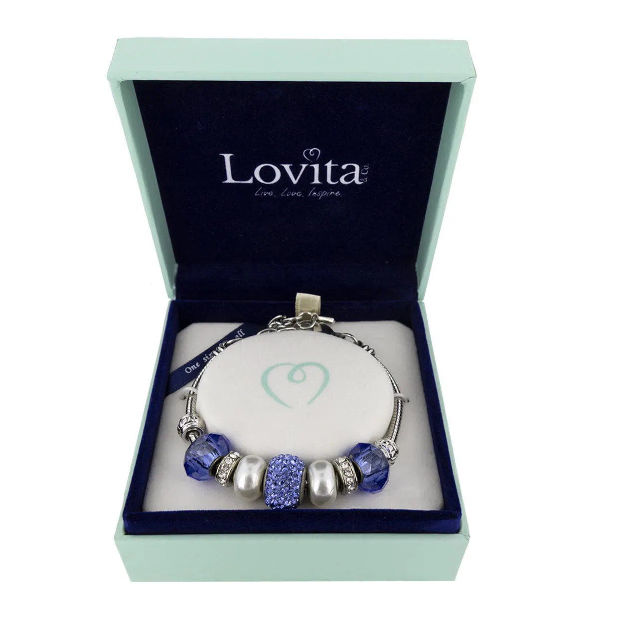 Lovita Charm Bracelet Blue Crystals (Ex Display)