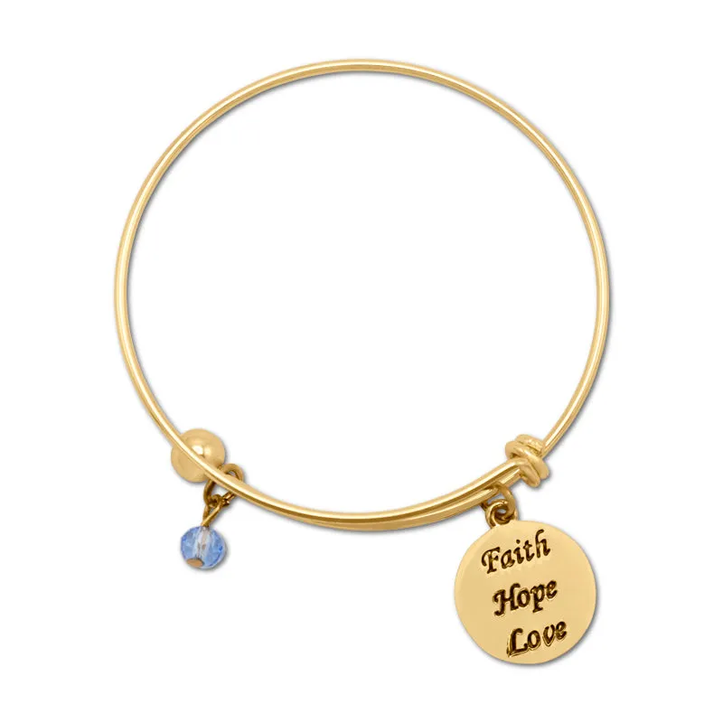Lovita Gold Plated Bangle Faith, Hope, Love