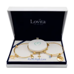 Lovita Gold Plated Bangle Faith, Hope, Love