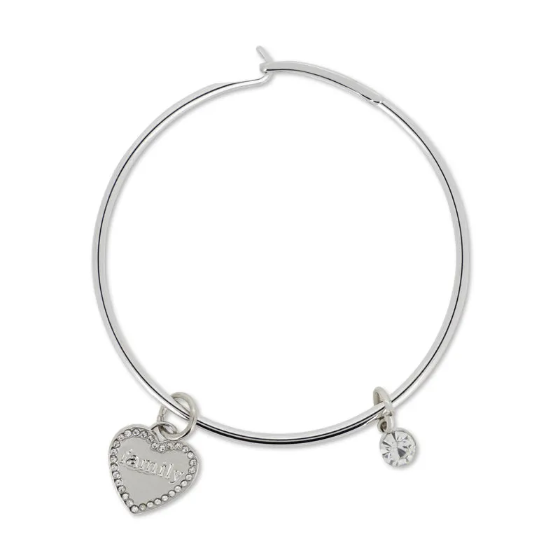 Lovita Silver Plated Charm Bangle Family Is Forever Duo Set