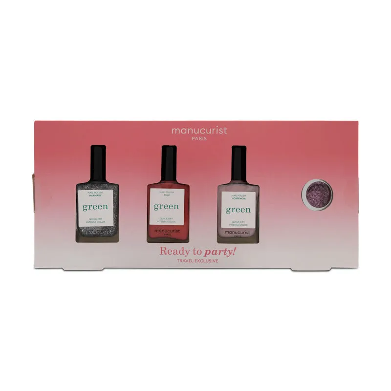 Manucurist Pink Coral Glitter Nail Polish Set of 3 (Blemished Box)