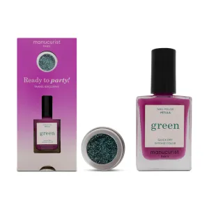 Manucurist Pink Nail Polish & Turquoise Glitter Set, 15ml   2g (Blemished Box)