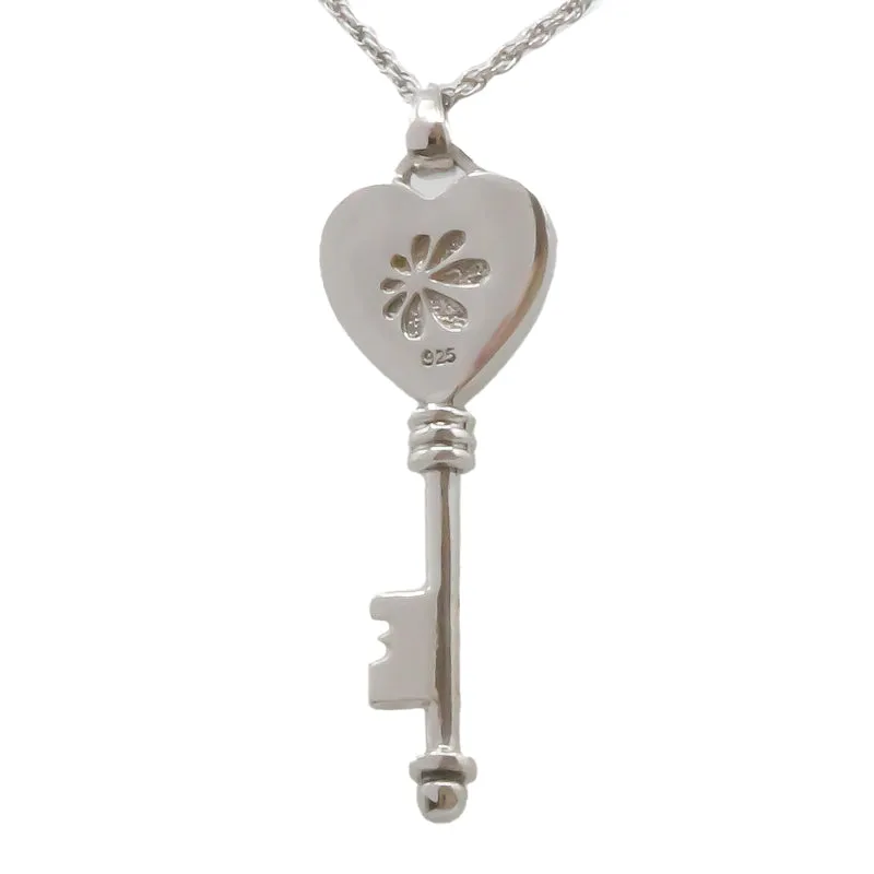 Marahlago Key Heart Larimar Stone Sterling Silver Necklace