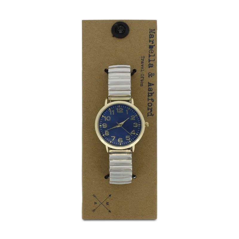 Marbella & Ashford Silver and Gold Mens Watch Blue Face TW16008D